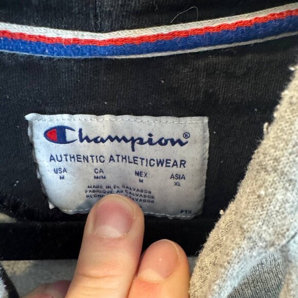 Champion Hoodie Mens Medium Gray Long Sleeve Drawstring Pullover Kangaroo Pocket - Picture 6 of 10